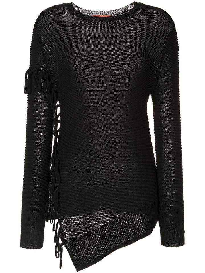 Manning Cartell Asymmetric Fringed Jumper - Black