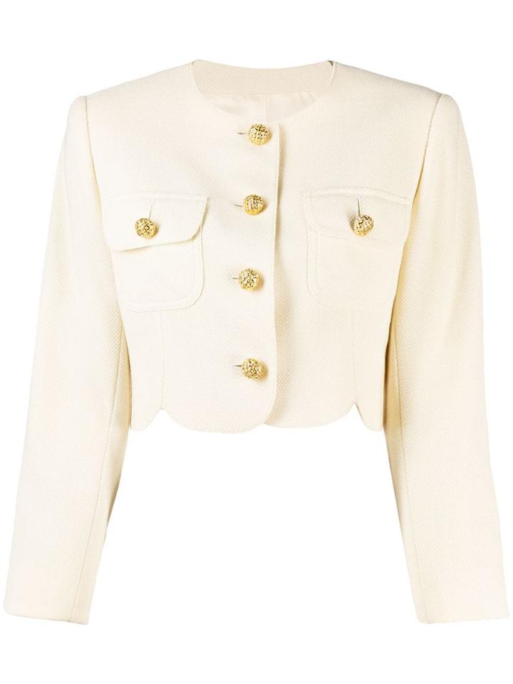 Valentino Pre-owned 1980's Button-down Cropped Jacket - Neutrals