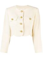 Valentino Pre-owned 1980's Button-down Cropped Jacket - Neutrals