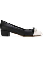 Salvatore Ferragamo Vara Pumps, Women's, Size: 38.5, Black, Calf Leather/leather