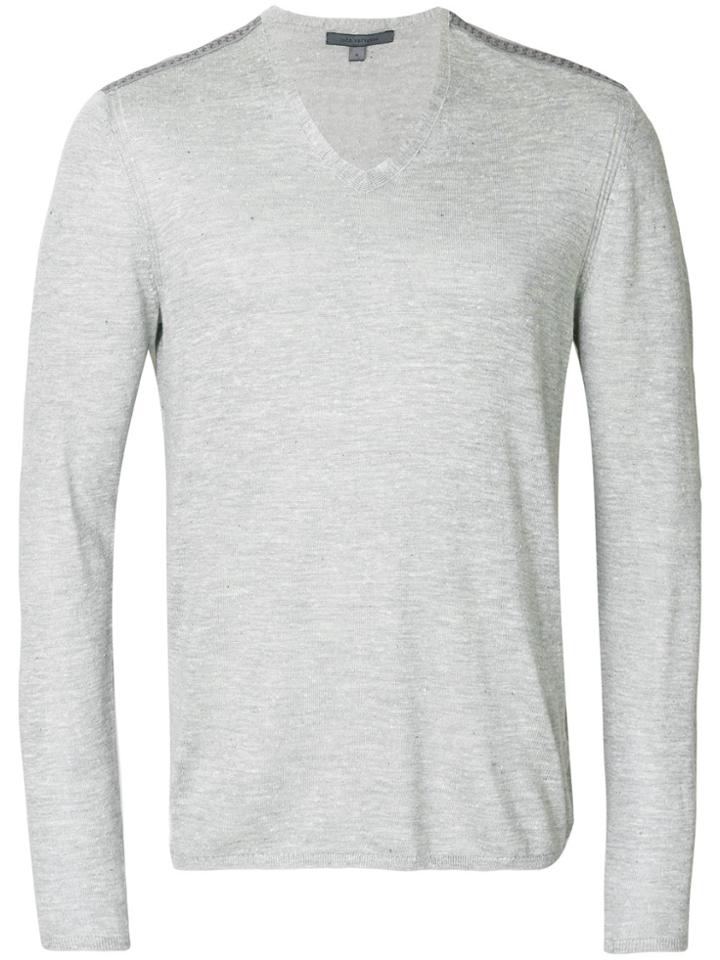 John Varvatos Braid Trim Jumper - Grey