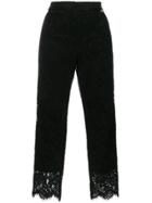Twin-set Lace Detail Cropped Trousers - Black