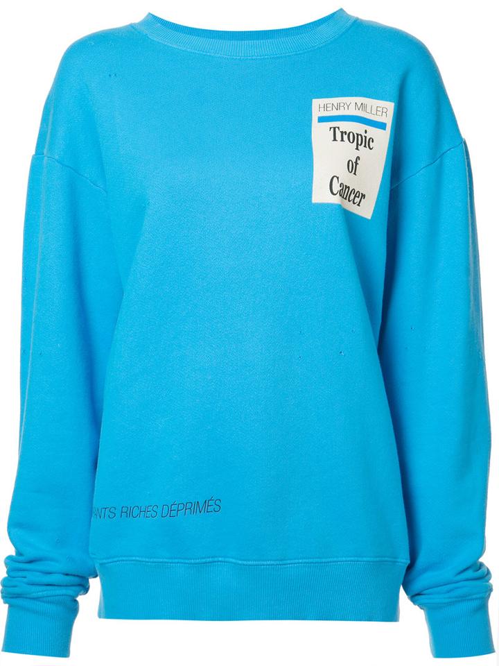 Enfants Riches Deprimes - Logo Print Sweatshirt - Women - Cotton - Xs, Blue, Cotton