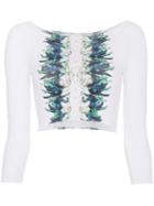 Belusso Feather Print Swim Top - White