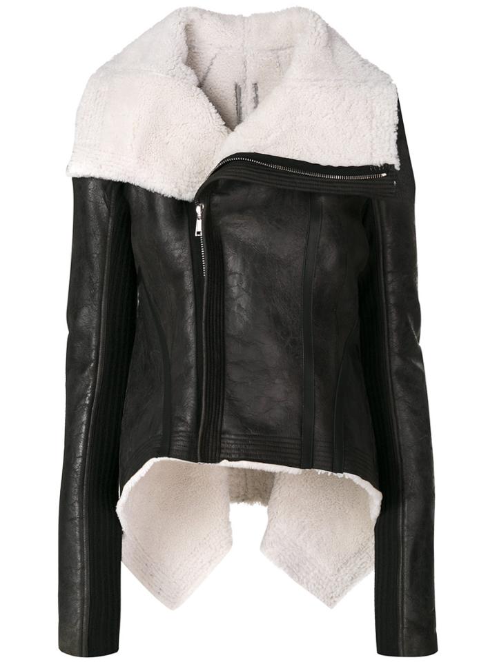 Rick Owens Naska Biker Shearling Jacket - Black