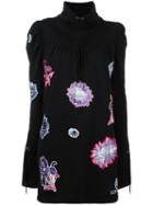 Kenzo 'dandelion' Embroidered Dress, Women's, Size: Small, Black, Cotton