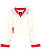 Kappa Kontroll Contrast V-neck Jumper - White