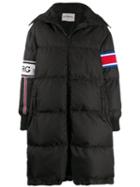 Iceberg Logo Strip Padded Coat - Black