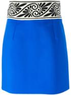 Fausto Puglisi Jacquard Waist Mini Skirt