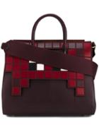 Anya Hindmarch Space Invaders 'ebury' Tote, Women's, Pink/purple, Calf Leather/leather/suede/cotton