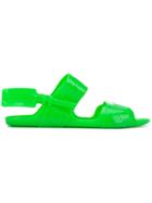 Off-white Zip Tie Jelly Sandals - Green