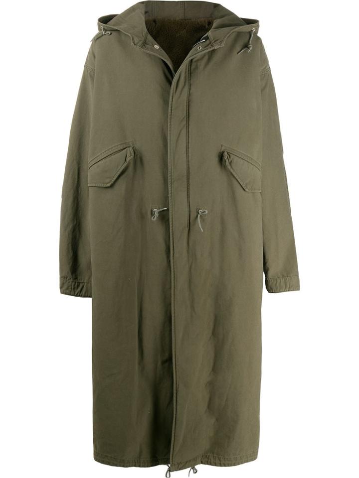 Raf Simons Oversized Photo Print Parka Coat - Green