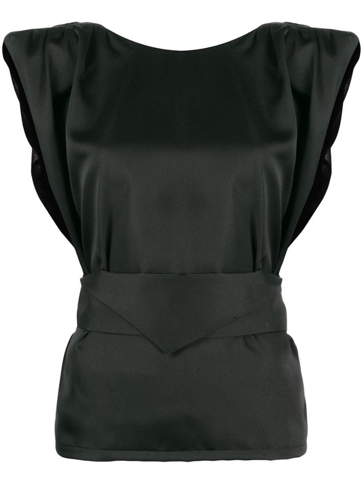 Nineminutes Satin Sleeveless Blouse - Black