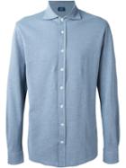 Barba Piquet Shirt, Men's, Size: 48, Blue, Cotton