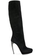 Alexander Mcqueen Horn Heel Boots - Black