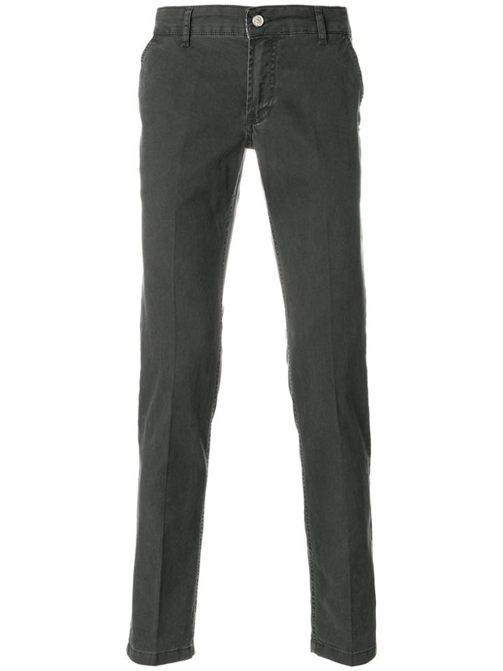 Entre Amis Velvety Effect Cropped Trousers - Grey