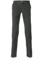 Entre Amis Velvety Effect Cropped Trousers - Grey