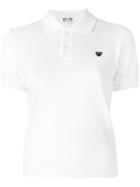 Comme Des Garçons Play Heart Patch Polo Shirt, Women's, Size: Medium, White, Cotton