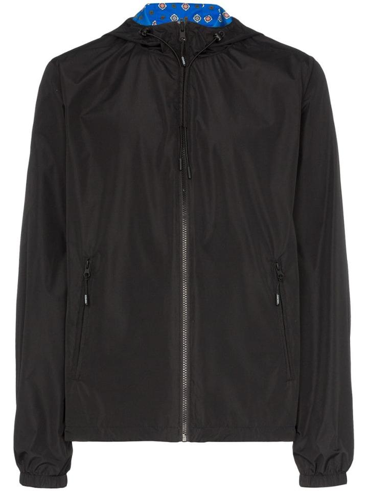 Kenzo Logo Reversible Hooded Jacket - Black