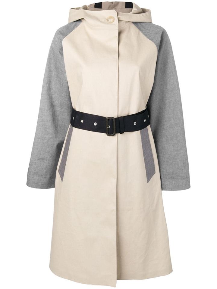 Mackintosh Putty & Grey Cotton Oversized Hooded Trench Coat Lr-093/cb
