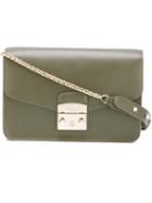 Furla - Foldover Shoulder Bag - Women - Leather - One Size, Green, Leather