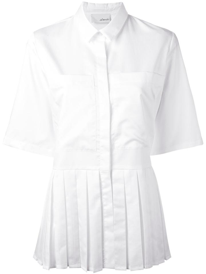 Elaidi Pleated Shirt, Women's, Size: 38, White, Cotton