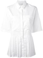Elaidi Pleated Shirt, Women's, Size: 38, White, Cotton