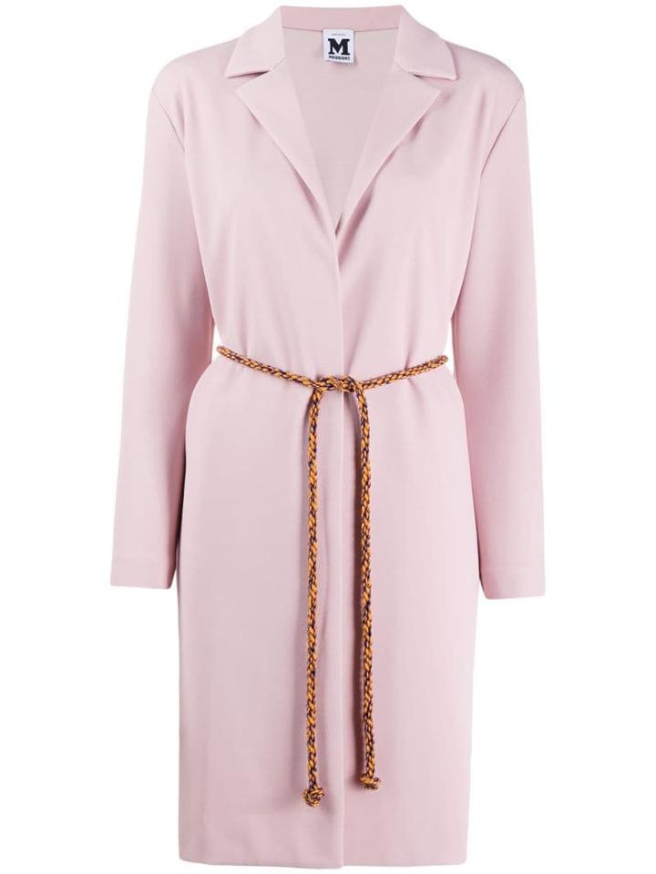 M Missoni Long Belted Blazer - Pink