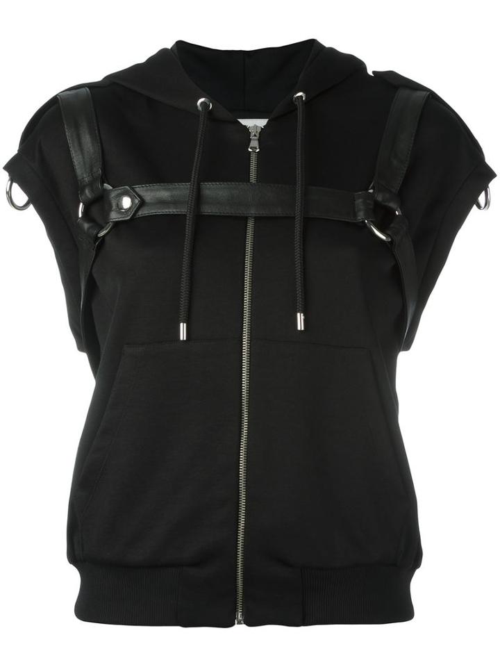 Moschino Sleeveless Harness Hoodie, Women's, Size: 44, Black, Polyester/cotton/rayon/other Fibers