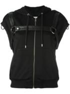 Moschino Sleeveless Harness Hoodie, Women's, Size: 44, Black, Polyester/cotton/rayon/other Fibers