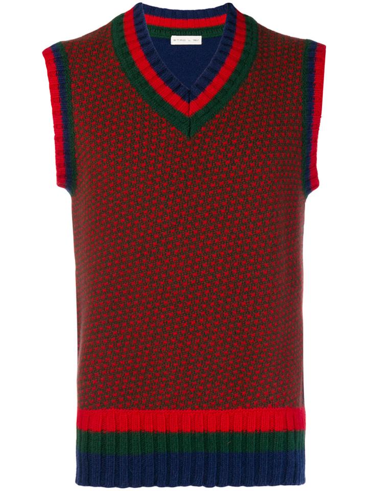 Etro Spotted Sweater Vest - Red