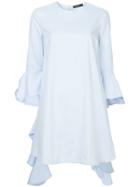 Ellery Long Frill Cuff Dress - Blue