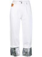 Paco Rabanne Metallic Hem Trousers - White