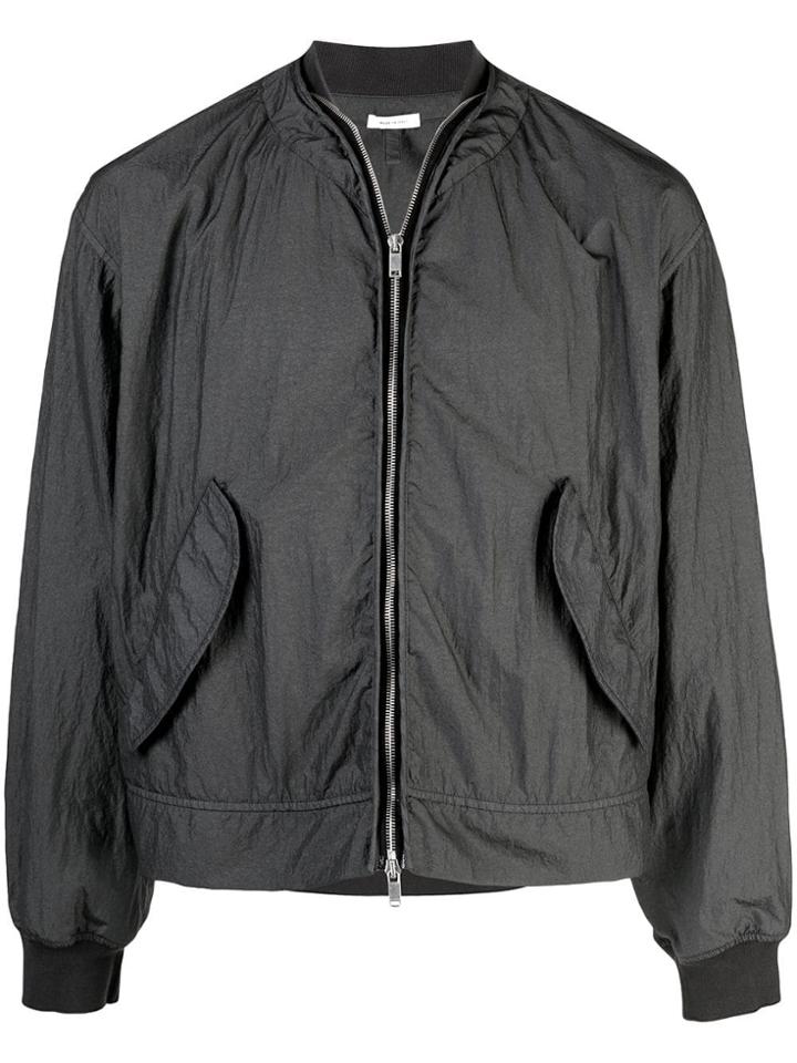 Jil Sander Zipped Bomber Jacket - Dark Grey