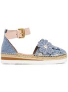 See By Chloé Floral Applique Espadrilles - Blue