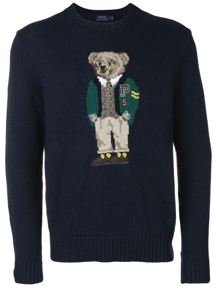 Polo Ralph Lauren Bear Motif Jumper - Blue
