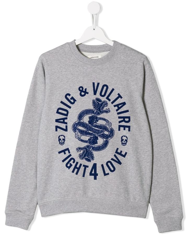 Zadig & Voltaire Kids Fight 4 Love Sweatshirt - Grey