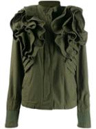 Valentino Pre-owned Ruffled Military Jacket - Green
