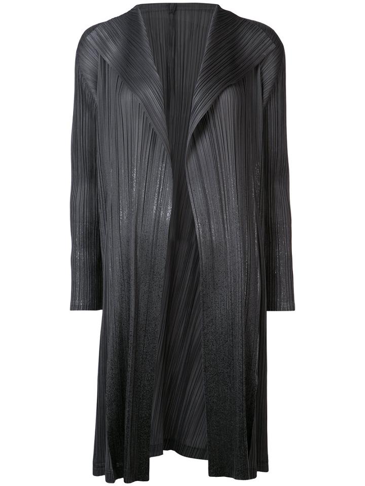 Pleats Please By Issey Miyake - Pleated Coat - Women - Polyester - 3, Black, Polyester