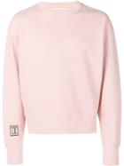 Ami Paris Crewneck Sweatshirt With 9 Patch - Pink