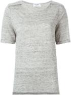 Frame Denim Turn Up Sleeve T-shirt, Women's, Size: S, Grey, Linen/flax