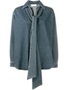 Chloé Collar Detail Denim Shirt, Women's, Size: 40, Blue, Cotton