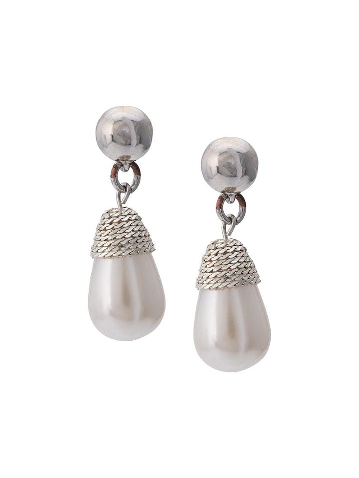 Oscar De La Renta Pearl Drop Earrings - Gold