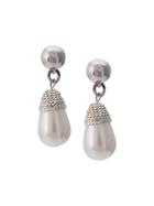 Oscar De La Renta Pearl Drop Earrings - Gold