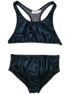 Andorine - Racerback Bikini Set - Kids - Polyester/spandex/elastane - 14 Yrs, Black
