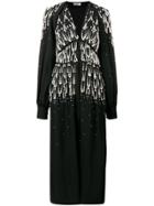 Attico Beaded V-neck Dress - Black