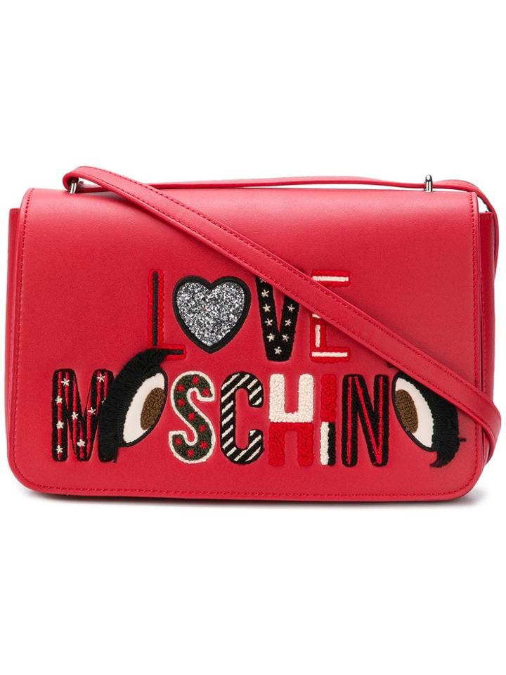 Love Moschino Embroidered Logo Shoulder Bag