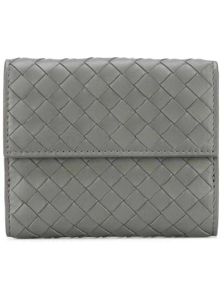 Bottega Veneta Bi-fold Interlaced Wallet - Grey