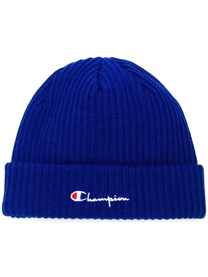 Champion Embroidered Logo Beanie - Blue