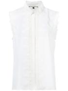 Kobi Halperin Lace Embellished Sleeveless Shirt, Women's, Size: Large, White, Silk